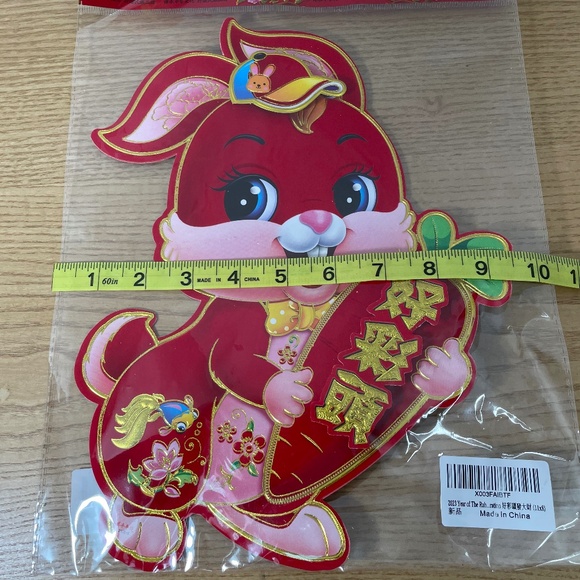 Chinese New Year Decorations Year of the Rabbit Cartoon Bunnies Red Lot 2 Easter - Picture 8 of 8